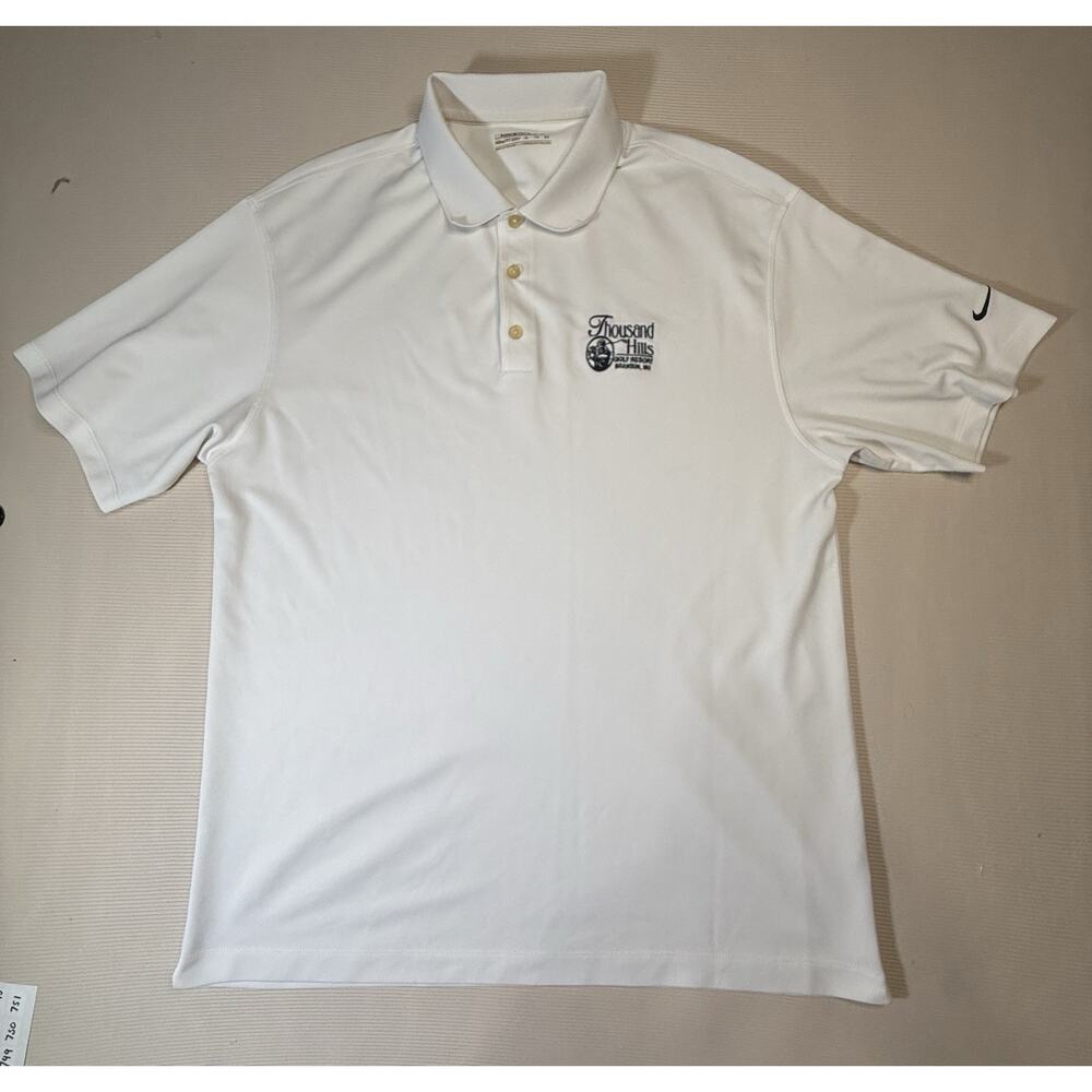 Nike Golf Dri-FIT Polo Shirt White XL Thousand Hills Resort Branson MO